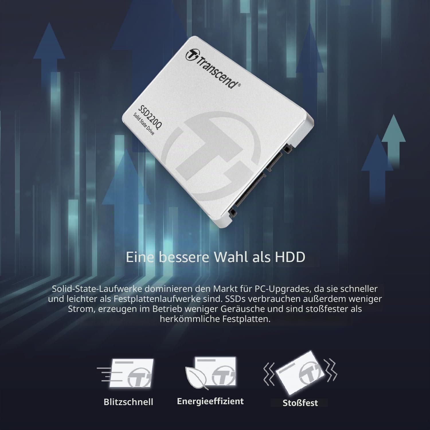Transcend 1TB SSD220Q 2,5 Zoll SATA III 6Gb/s interne SSD QLC NAND - TS1TSSD220Q Bild 7