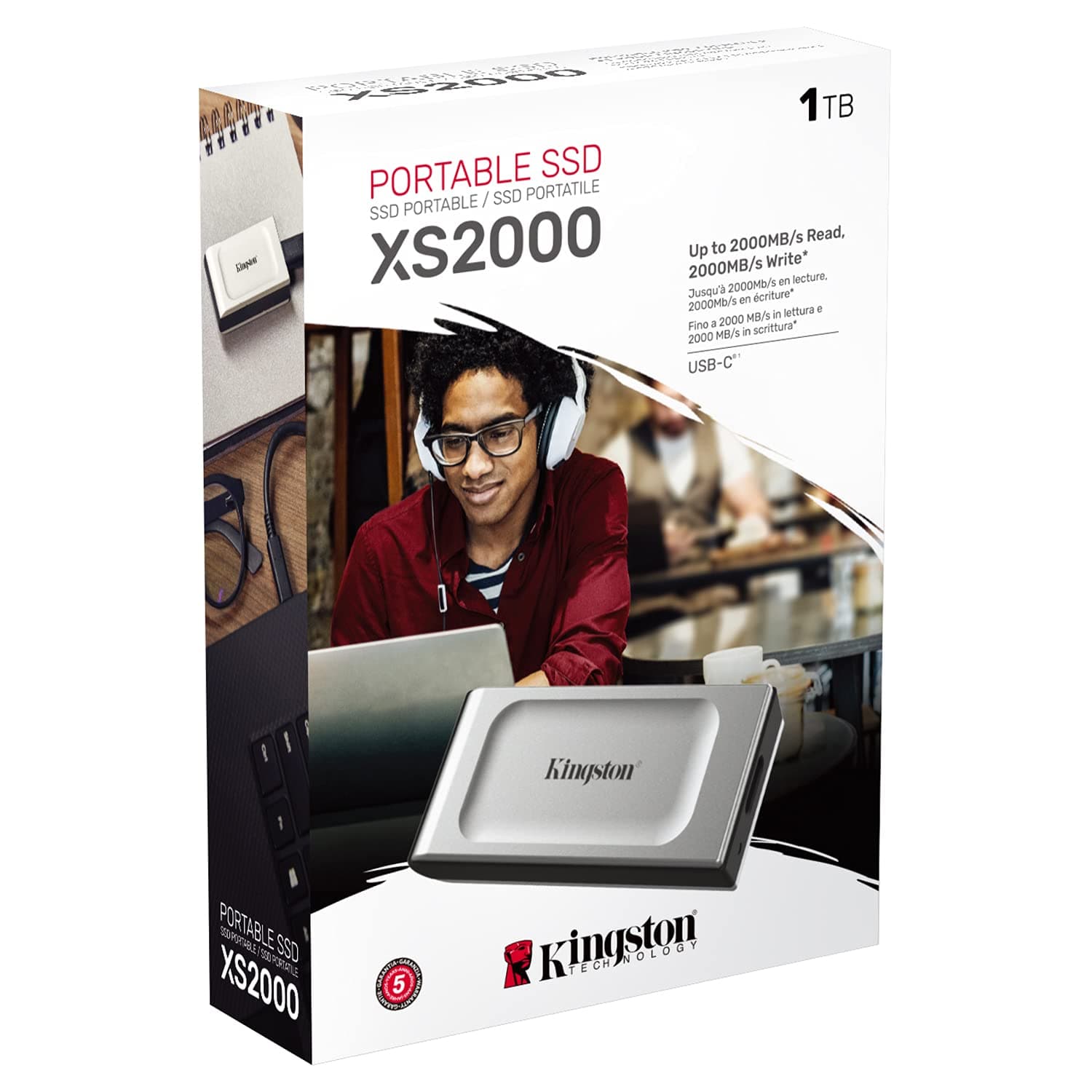 Kingston XS2000 1TB External SSD USB 3.2 Gen 2 Portables Laufwerk Silber-SXS2000/1000G XS2000 - Silber 1TB Bild 5