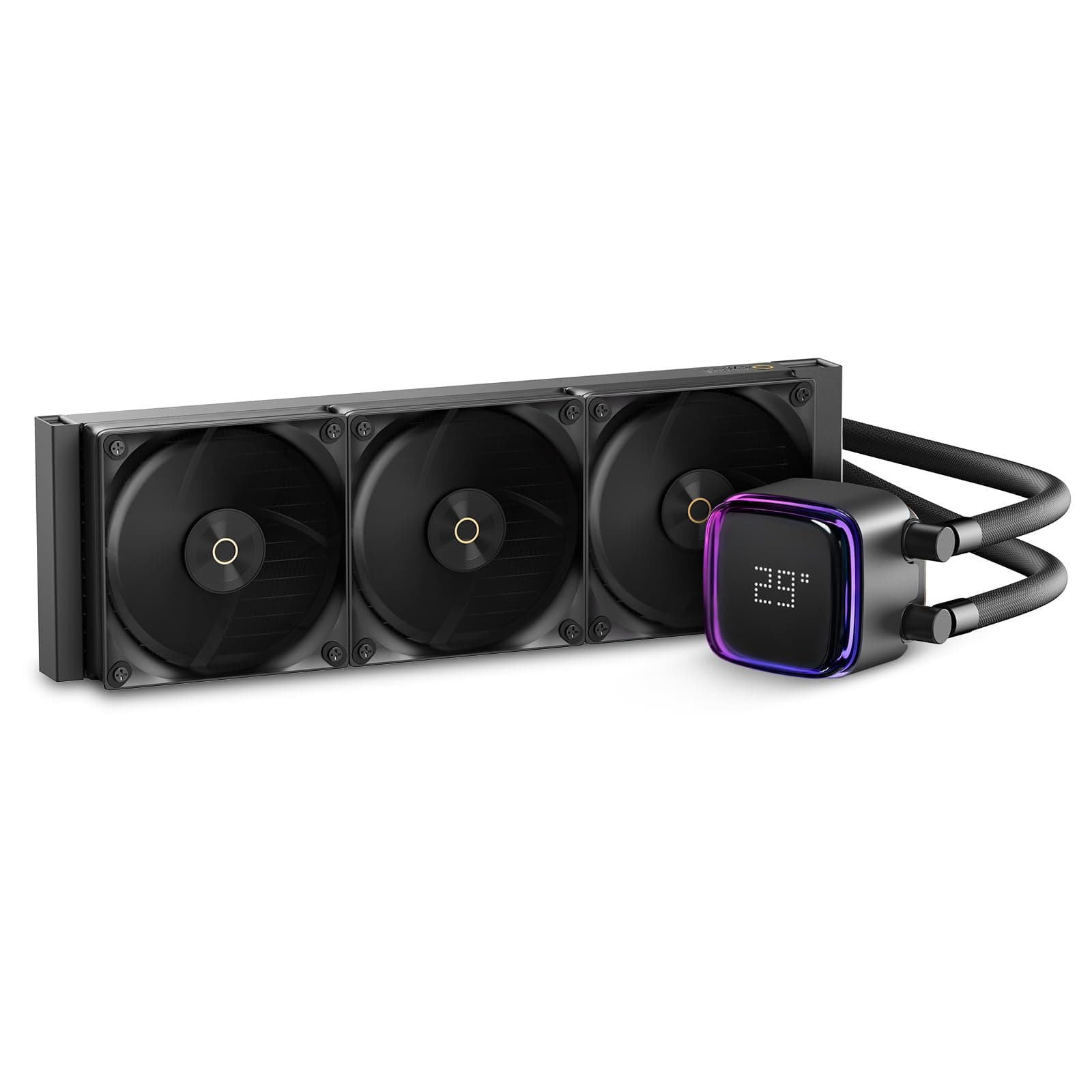 Ocypus Iota L36 BK AIO Wasserkühlung PC mit Digitalem Temperaturdisplay, 360mm CPU Kühler, ARGB Aluminiumpumpe, PWM Lüfter mit FDB Lagern, 300W TDP,für Intel LGA 115x/1200/1700/1851 & AMD AM4/AM5