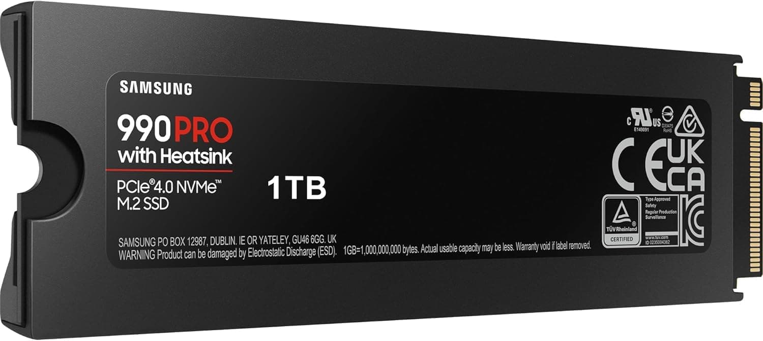 Samsung 990 PRO NVMe M.2 SSD mit Heatsink, 1 TB, PCIe 4.0, 7.450 MB/s Lesen, 6.900 MB/s Schreiben, Interne SSD für PC-/Konsolen-Gaming und Videobearbeitung, MZ-V9P1T0CW Bild 7