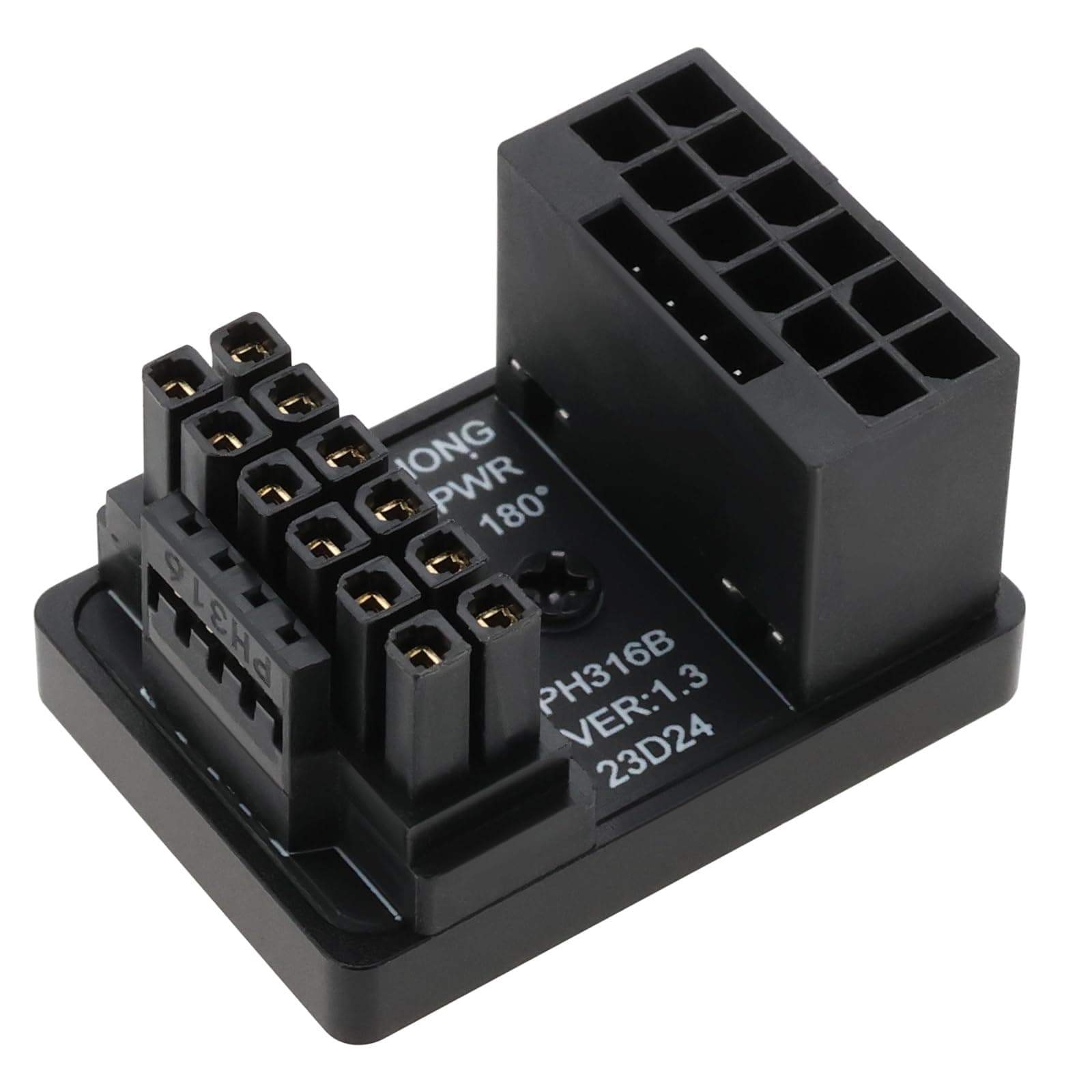 OTOTEC 1 X 12VHPWR 12+4-poliger Netzadapter ATX 3.0 16-polige GPU PCIe5.0 180-Grad-Winkel Netzadapteranschluss 600 W Kompatibel mit RTX 4090 4080 4070Ti 3090Ti Grafikkarte Typ B