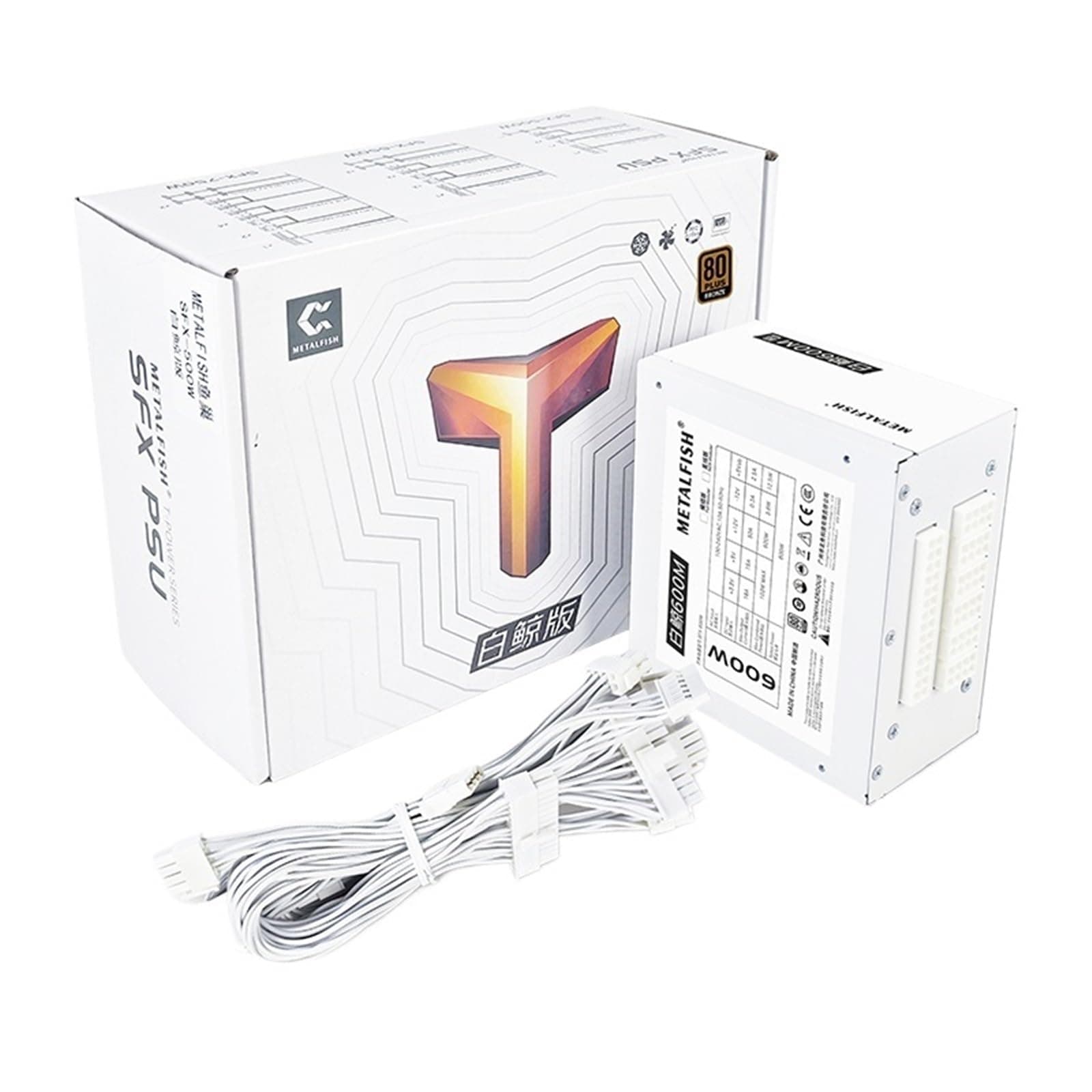 SFX 80Plus Bronze 500/600/750W Weißes Netzteil Vollmodular for Mini-ITX-Gehäuse Kleine Computergehäuse 100/220V Eingang(750W) 750W Eu plug Bild 3