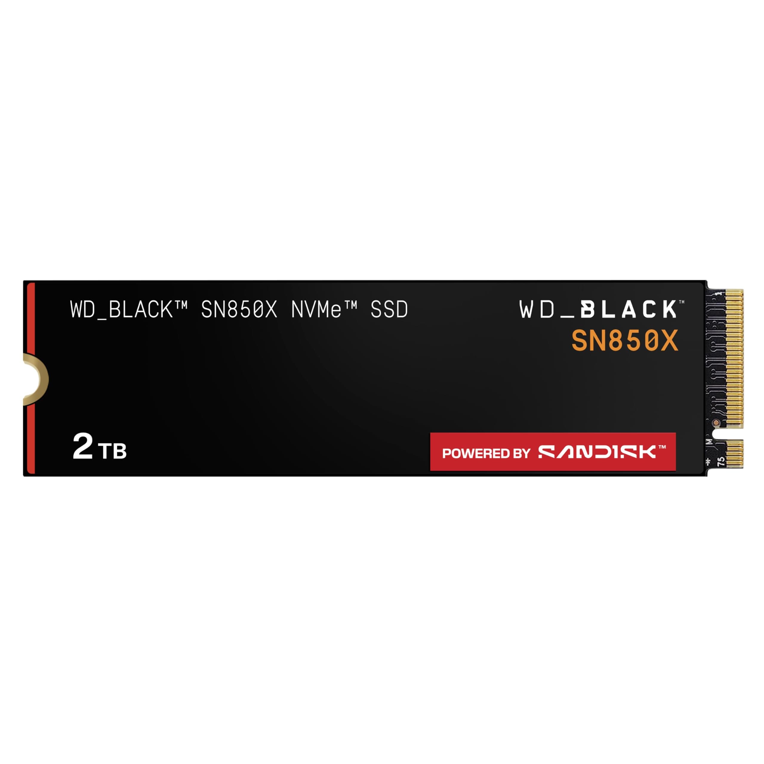 WD_BLACK SN850X NVMe SSD 2 TB interne SSD (Gaming Speicher, PCIe Gen4-Technologie, Lesen 7.300 MB/s, Schreiben 6.600 MB/s) Schwarz Bild 2