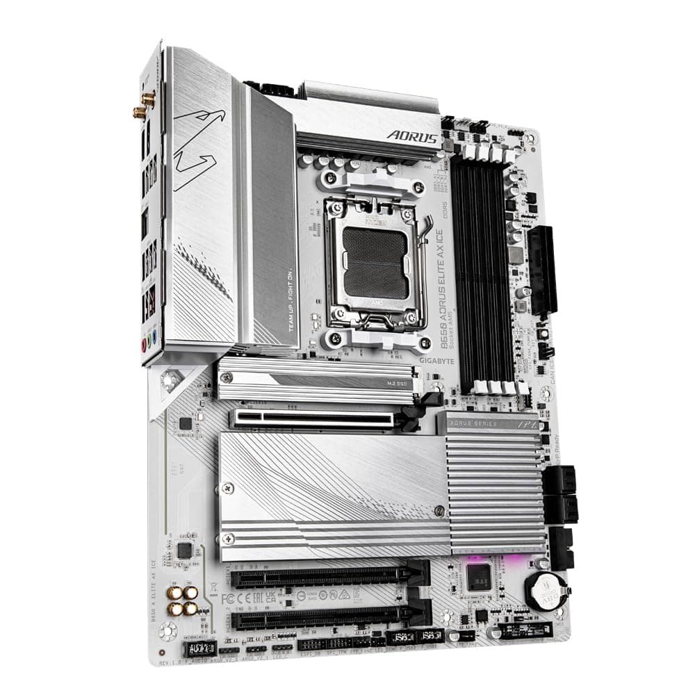 GIGABYTE B650 AORUS ELITE AX ICE Mainboard – Unterstützt AMD Ryzen 9000 CPUs, 12+2+2 Phasen digitales VRM, bis zu 8000 MHz DDR5 (OC), 1xPCIe 5.0 + 2xPCIe 4.0 M.2, Wi-Fi 6E, 2.5GbE LAN, USB 3.2 Gen 2x2 Bild 7