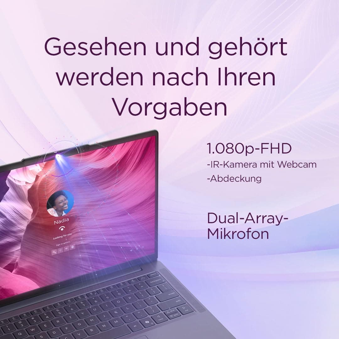 Lenovo IdeaPad Slim 3 Laptop | 15.3" WUXGA Display | AMD Ryzen 5 150 | 512GB SSD | 16GB RAM | AMD Radeon Grafik | QWERTZ | Windows 11 | Luna Grau | 3 Monate Premium Care Bild 8