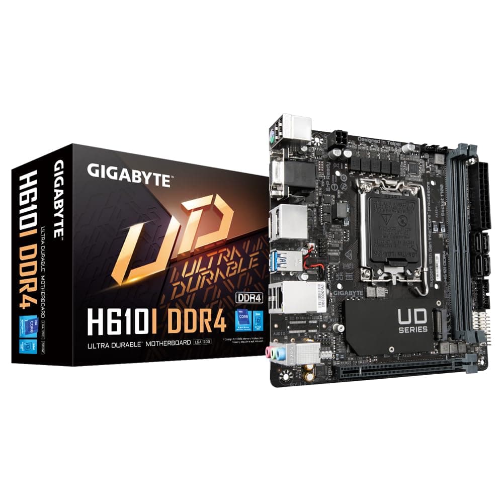 GIGABYTE H610I DDR4 Mainboard - Unterstützt Intel Core Prozessoren 14th CPUs, 4+1+1 Hybrid Digital VRM, up to 3200MHz DDR4, 1xPCIe 3.0 M.2, GbE LAN, USB 3.2 Gen 1 Bild 2