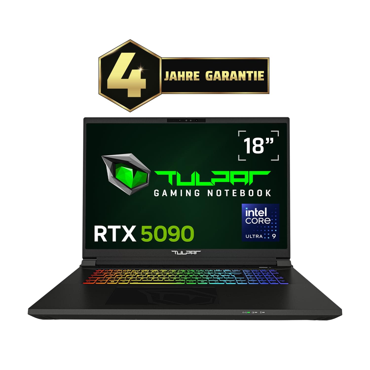 TULPAR S8 V1.2.2 Gaming Laptop | 18'' QHD+ 2560x1600 240HZ IPS LED-Display | Core Ultra U9 | 64 GB RAM | 2 TB SSD | RTX 5090 | Windows 11 Gaming Notebook Schwarz 18 Zoll 2 TB 64 GB Bild 2