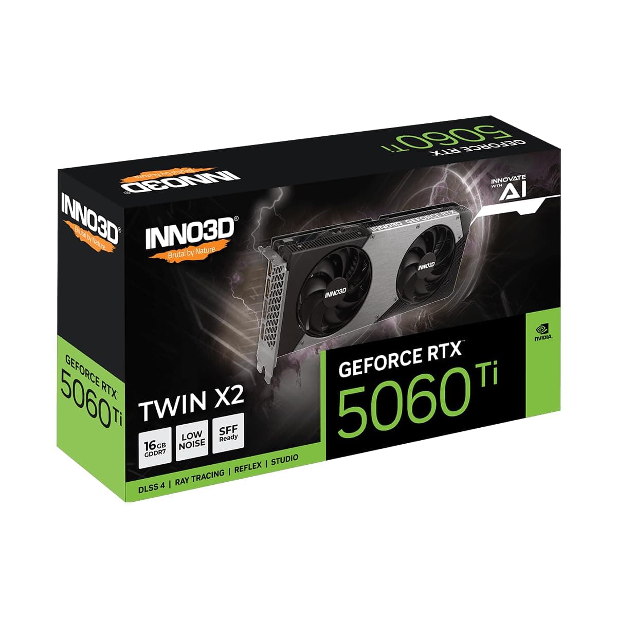 INNO3D NVIDIA GeForce RTX 5060 Ti Twin X2 16GB GDDR7 Gaming Graphics Card (Dual Fan, 2 Slot, Reflex 2 RTX AI DLSS4) Bild 5