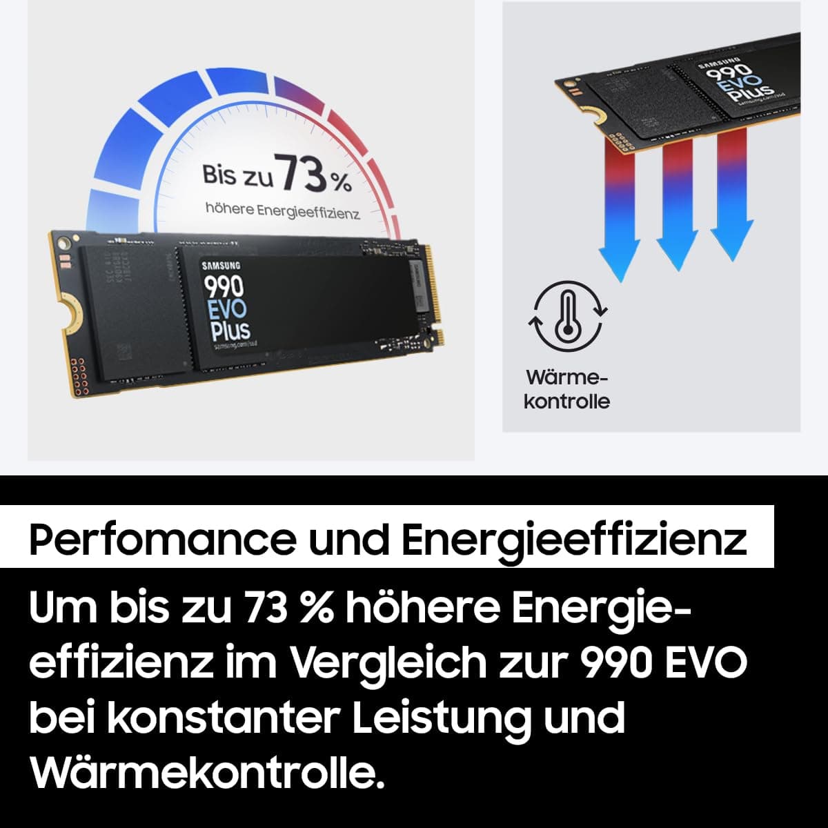 Samsung 990 EVO Plus NVMe M.2 SSD 4 TB, PCIe 4.0 x4 / PCIe 5.0 x2, NVMe 2.0 (2280), 7.250 MB/s Lesen, 6.300 MB/s Schreiben, Interne SSD für Gaming und Grafikbearbeitung, MZ-V9S4T0BW Bild 8