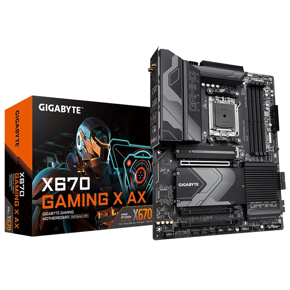 GIGABYTE X670 Gaming X AX Mainboard - Unterstützt AMD Ryzen 9000 Series CPUs, 16+2+2 Phases Digital VRM, up to 8000MHz DDR5 (OC), 1xPCIe 5.0 + 3xPCIe 4.0 M.2, Wi-Fi 6E, 2.5GbE LAN, USB 3.2 Gen 2x2 Bild 2