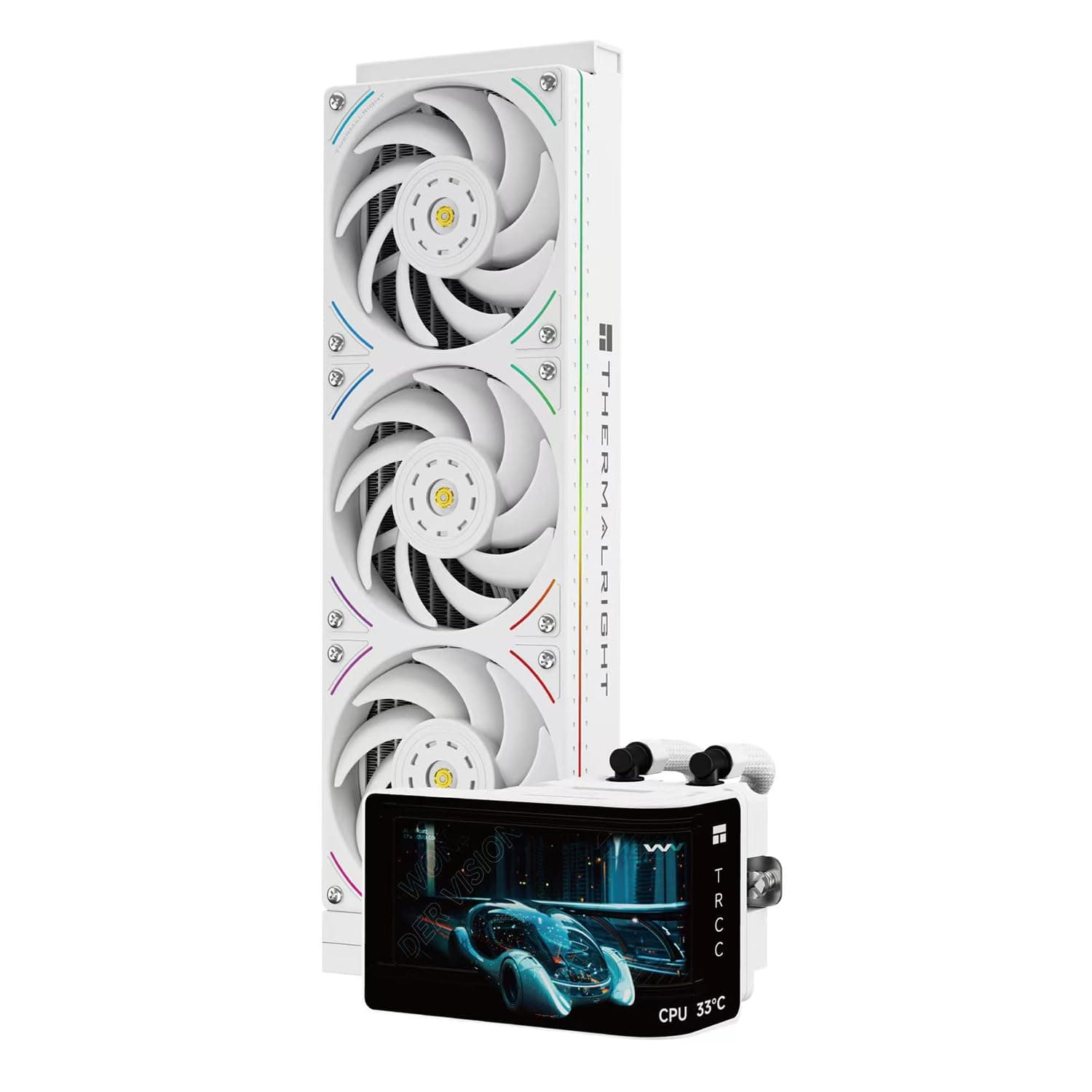 TR Wonder Vision 360 UB ARGB Prozessor-Wasserkühlung, 67 Zoll mit Auflösung von 2400 x 1080, für AM4 / AM5, LGA1851 / 1700, Bildschirmverhältnis im visuellen Maßstab 7:3 für 3D WHITE