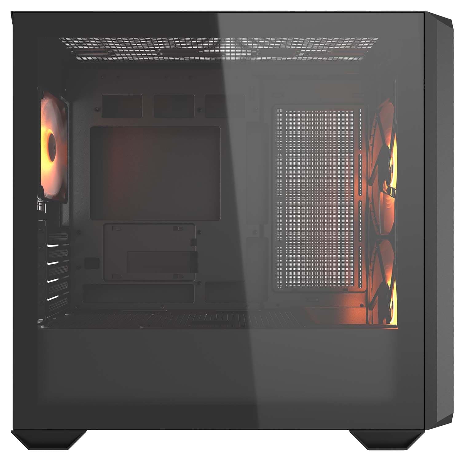 Cougar MX600 Mini-RGB-Mini-Turm-Gehäuse, 2 x 160 mm PWM Kühlungslüfter, erweiterbar auf insgesamt 10 Lüfter, geneigte Luftstromrampe, Heizkörperhalterung Bild 5