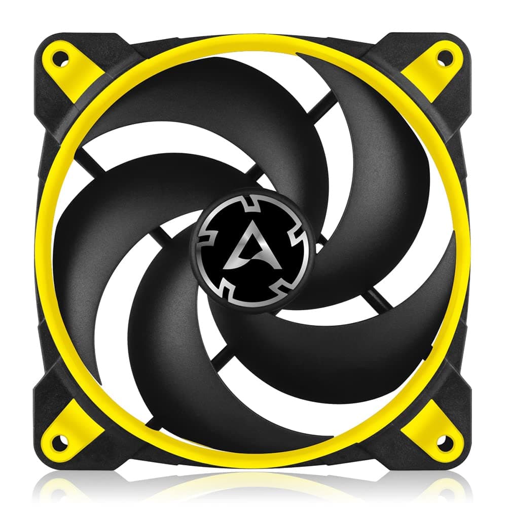 ARCTIC Bionix P120-120 mm Gaming Gehäuselüfter, PWM PST-Sharing-Funktion, Optimiert für statischen Druck, Kühler, RPM synchron, 200-2100 U/min. - Gelb Bild 7