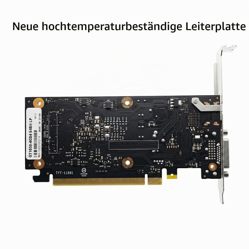 GT 1030 Grafikkarte, 4GB GDDR4 64-bit, HDMI DVI, Low Profile, PC Video Card Gaming, Computer GPU, 4K Support, DirectX 12, 2 Displays Support Bild 5