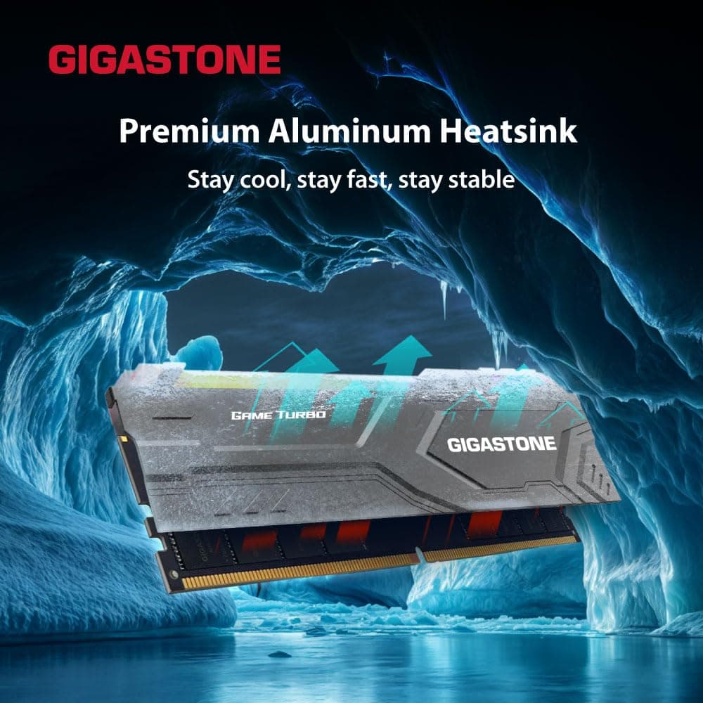 【RGB DDR5 RAM】 GIGASTONE Game Turbo 64GB Kit (2x32GB) DDR5-5600MHz PC5-44800 CL40-40-40-76 Intel XMP 3.0 AMD Expo 1.2V UDIMM 288 Pin Unbuffered NNicht-ECC ungepuffert Desktop Arbeitsspeicher - Black Bild 5