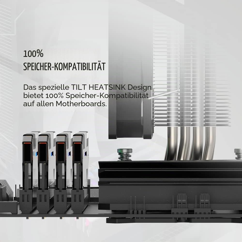 ID-COOLING SE-214-XT ARGB CPU-Kühler, 4 Heatpipes, CPU-Luftkühler, ARGB-Lichtsynchronisation mit Motherboard (5 V 3-poliger Stecker), CPU-Lüfter für Intel/AMD, LGA 1700 kompatibel Bild 7