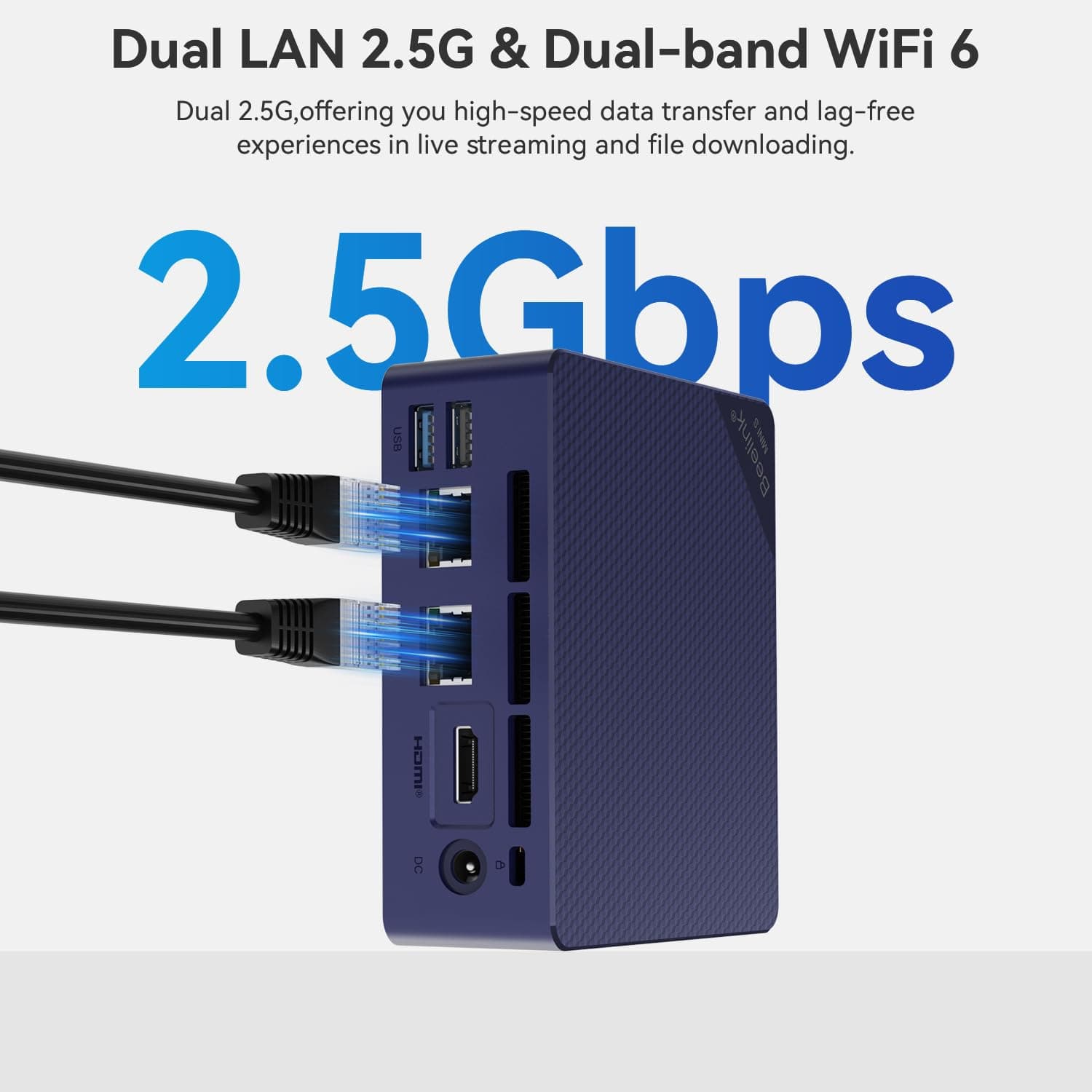 Beelink MINI-S13 Mini PC, Intel Twin Lake-N150 Processor (bis zu 3.60GHz) Mini Computer, 16GB DDR4 500GB M.2 SSD Windows 11 Home Offoce Mini Desktop PC, 4K HDMI WiFi6/BT5.2/Dual 2.5G LAN S13/16G/500G/N150/2.5G*2 Bild 8
