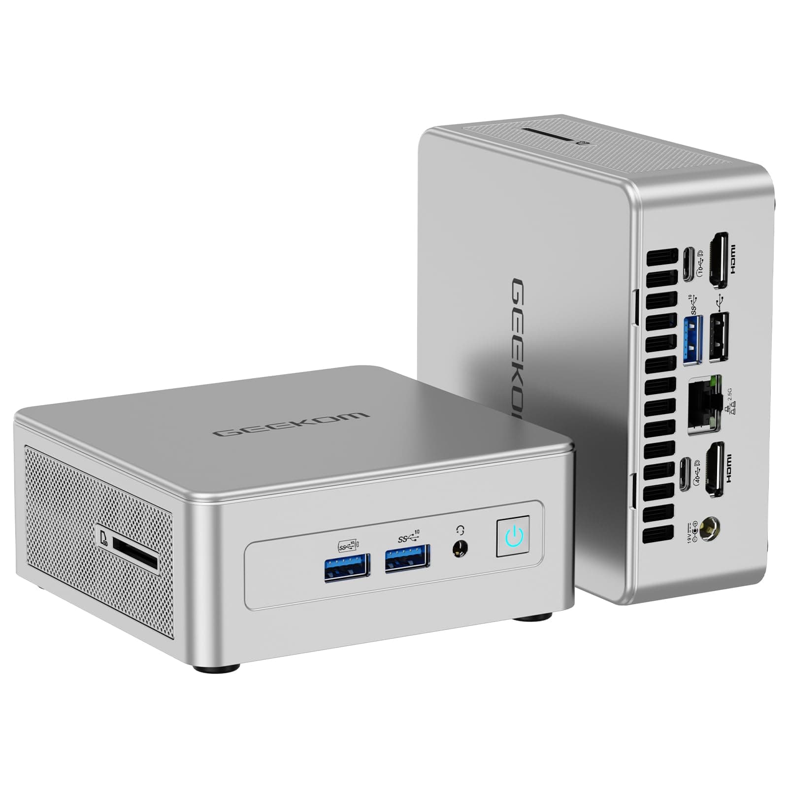 GEEKOM AI Mini PC AE8, Windows 11 Pro Mini Computer,mit AMD Ryzen 9 8945HS (bis zu 5,2 GHz), 32GB DDR5 5600MHz+1TB SSD Mini PC Gaming, AMD Radeon 780M/USB 4.0/WiFi 6E/BT5.2 für Home/Office/Gaming R9 8945HS(32+1)