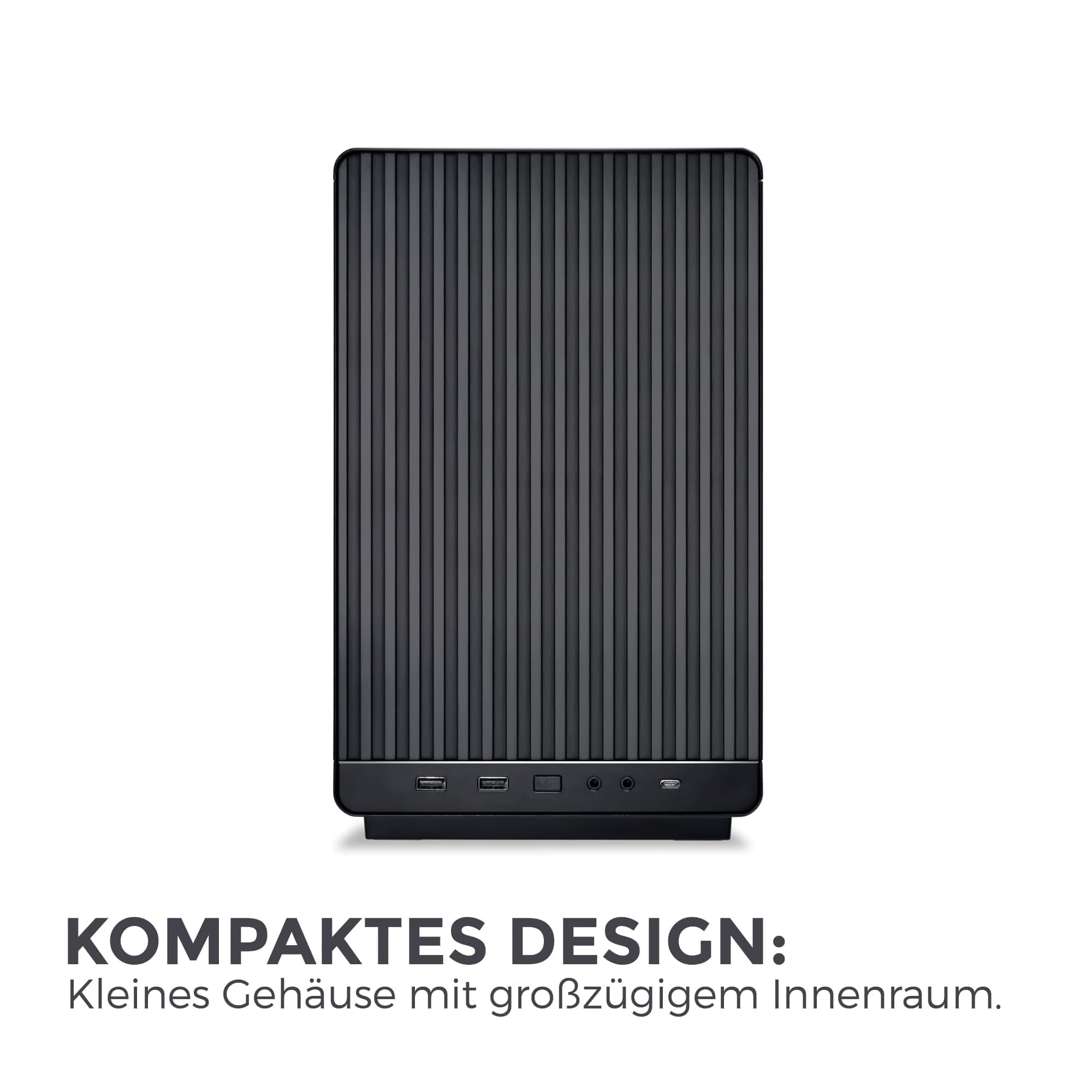 Lian Li DAN Cases A3-mATX PC-Gehäuse, anpassbares Layout, 415 mm GPU-Freiraum, unterstützt bis zu 360 mm Radiatoren, Stahl, Kunststoff, Schwarz Bild 3