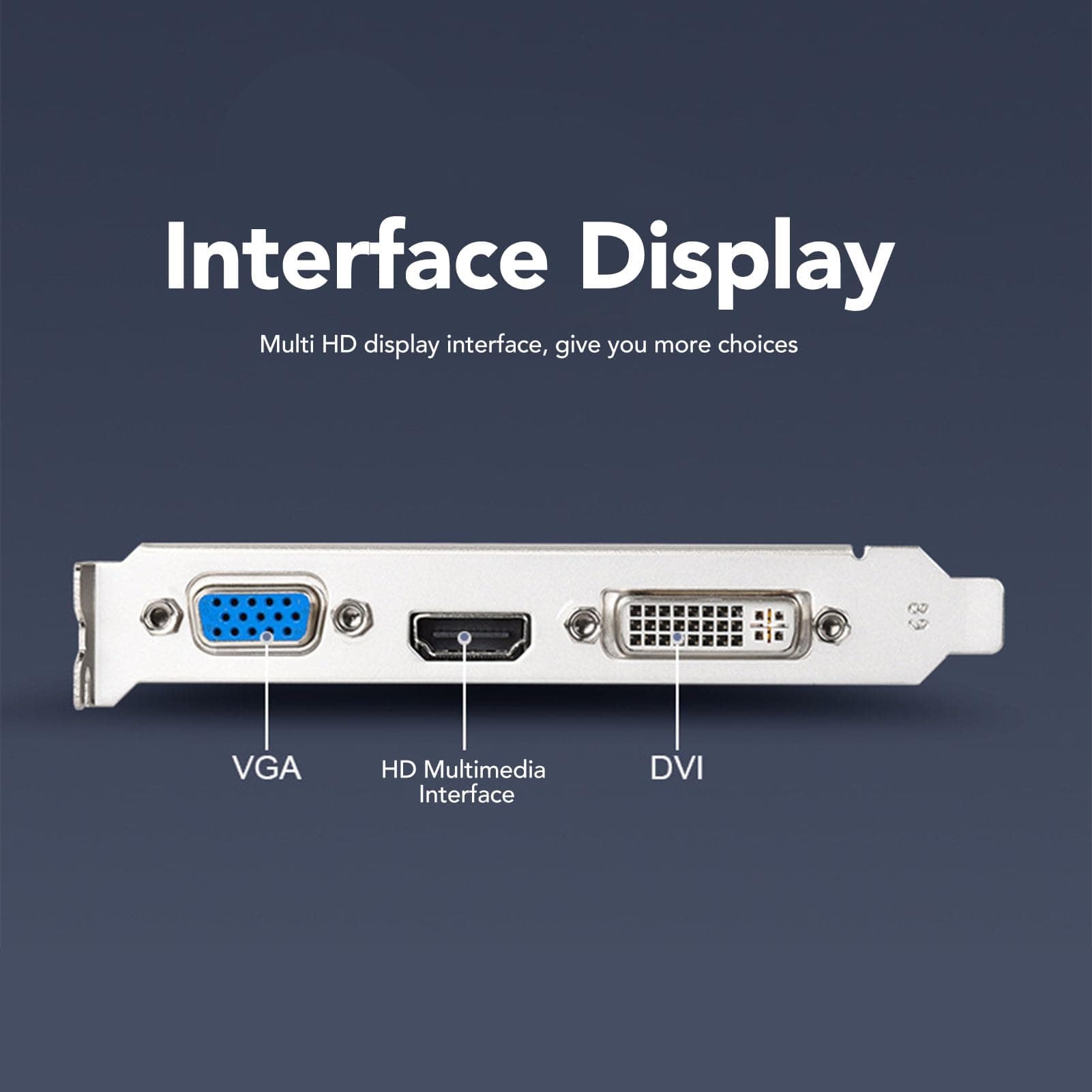 Dpofirs GT 730 Gaming-Grafikkarte, 4G DDR3B 128-Bit-Grafikkarte mit Lüfter, Unterstützt VGA-DVI-HD-Multimedia-Schnittstelle, Gaming-Grafikkarten Bild 3