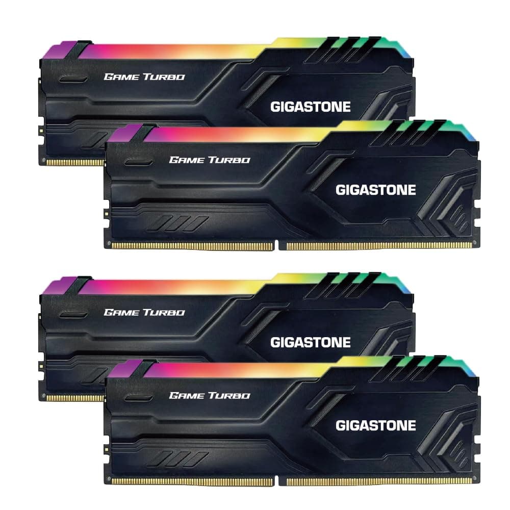 【RGB RAM DDR5】GIGASTONE Game Turbo 16GBx4 (64GB Kit) DDR5 5600MHz PC5-44800 CL 40-40-40-76 Intel XMP 3.0 AMD EXPO 1.2V UDIMM 288pin unbuffered non-ECC Desktop hohe Leistung Speicher - schwarz Bild 2