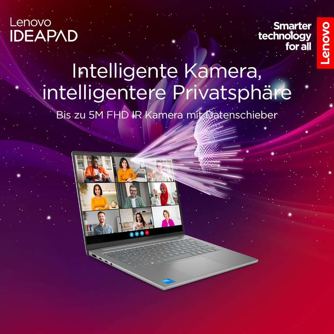 Lenovo IdeaPad Slim 5i Laptop | 14" OLED WUXGA Display | Intel Core i7-13620H | 16GB RAM | 512GB SSD | Intel UHD Grafik | Windows 11 Home | QWERTZ | Luna Grau | 3 Monate Premium Care Bild 8