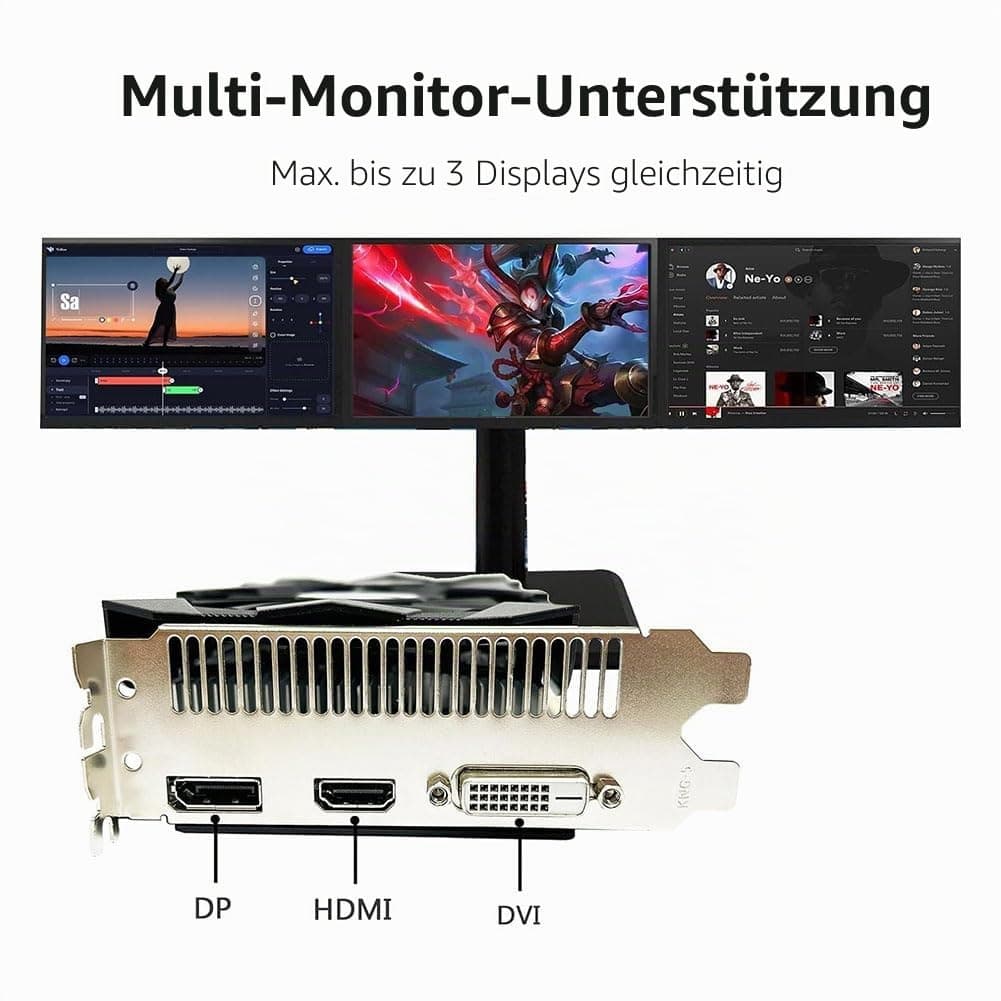 QTHREE Radeon RX 560 XT 8GB GDDR5 128-bit Grafikkarte, HDMI, DVI-D, DisplayPort, Grafikkarten PC für Gaming, GPU, PCI Express x16, DirectX 12, 6 PIN Power Supply RX 560 XT 8G DP/HDMI/DVI Bild 8