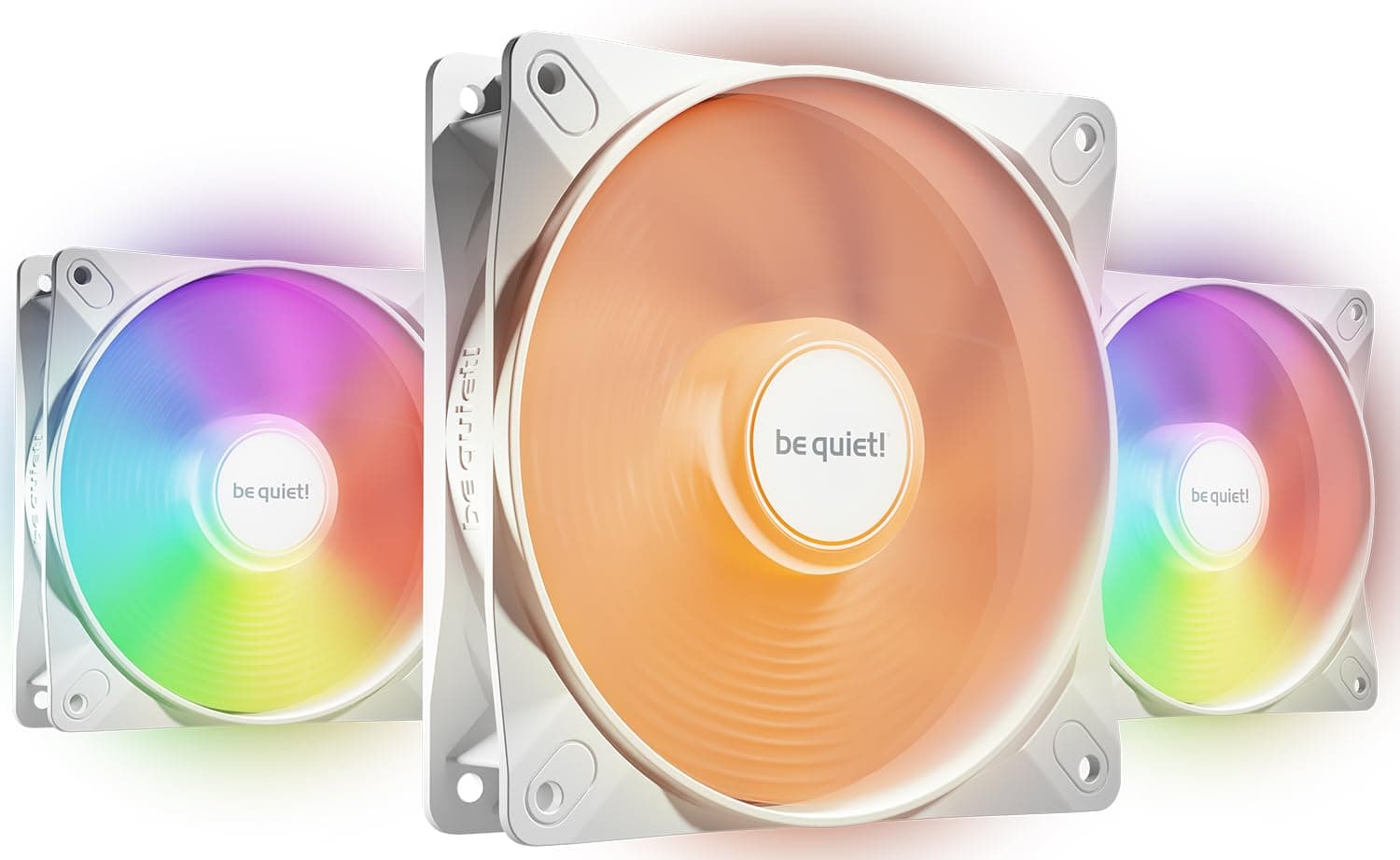 be quiet! Light Wings LX 120mm PWM high-speed White Lüfter, Enthält 3 Lüfter, Beleuchteter Hub und mattierte Lüfterblätter, vielzählige Farben, ARGB-Kabel mit Möglichkeit zur Reihenschaltung Bild 2