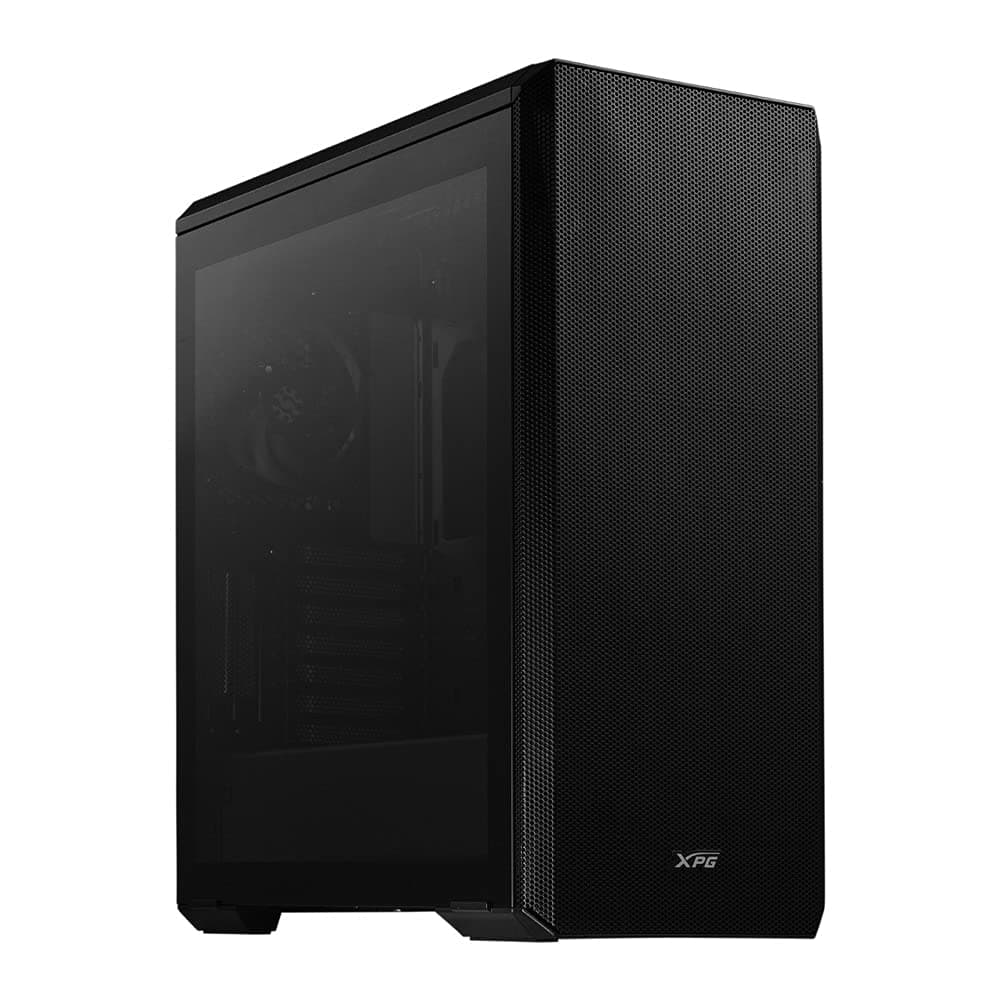 XPG Defender Midi-Tower-E-ATX-PC-Gehäuse (Magnetische MESH-Frontblende mit abnehmbarem Staubfilter, kühlender Netzteilbereich durch Perforation, 3 x XPG Vento 120 Lüfter installiert, Schwarz) Bild 2