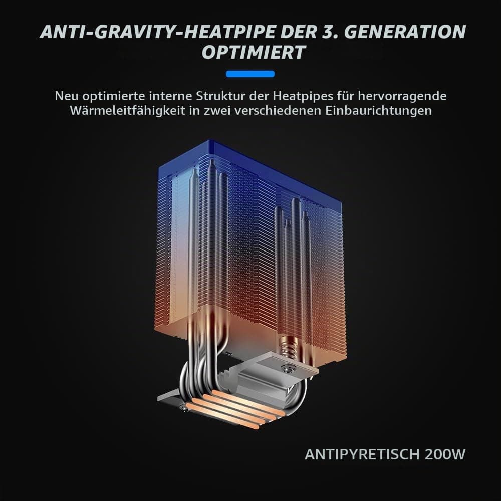 TZMRIT AF400S DGT ARGB CPU Kühler mit Temperaturanzeige Display,für Intel LGA 1700/1200/115X/1851, für AMD AM4/AM5 (DIGITAL) Black Bild 5