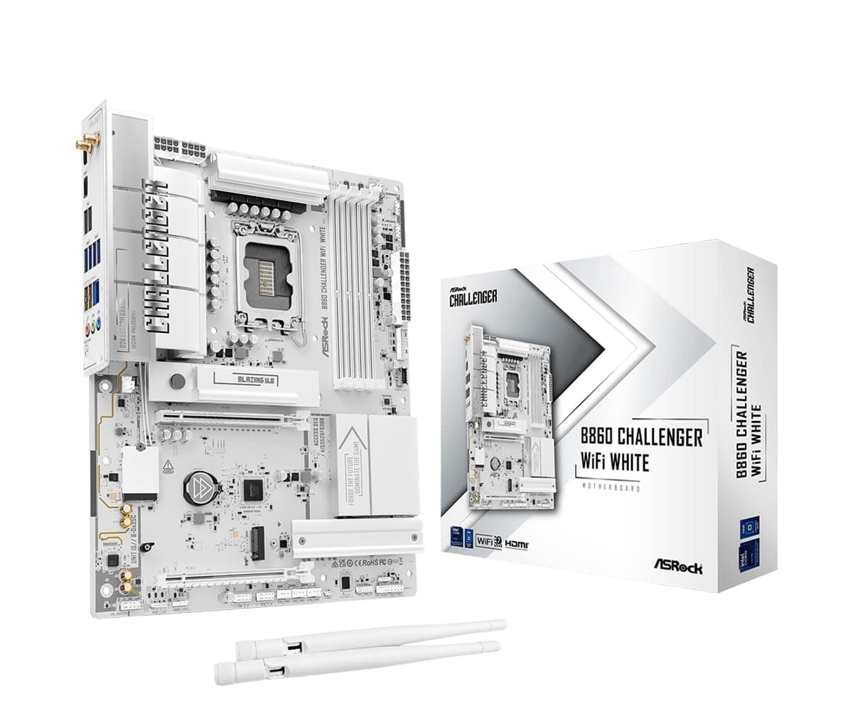ASRock B860 Challenger WiFi White Mainboard LGA1851 ATX DDR5 bis 256GB WiFi 7 2.5G LAN Bild 2