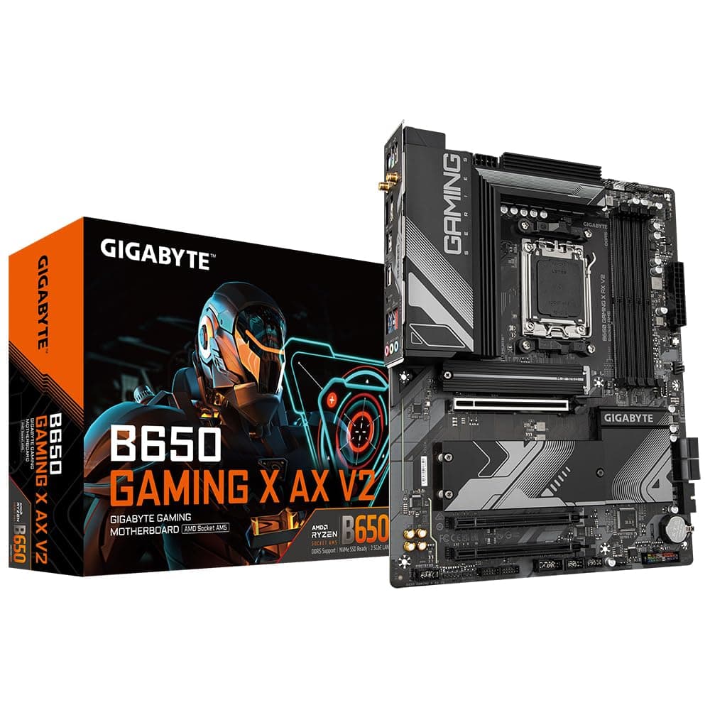GIGABYTE B650 Gaming X AX V2 Mainboard - AMD Ryzen 9000er-Serie, 8+2+2 Phasen VRM, bis zu 8000 MHz DDR5 (OC), 1xPCIe 5.0 + 2xPCIe 4.0 M.2, 2,5 GbE LAN, WiFi 6E, USB 3.2 Gen 2 Bild 2