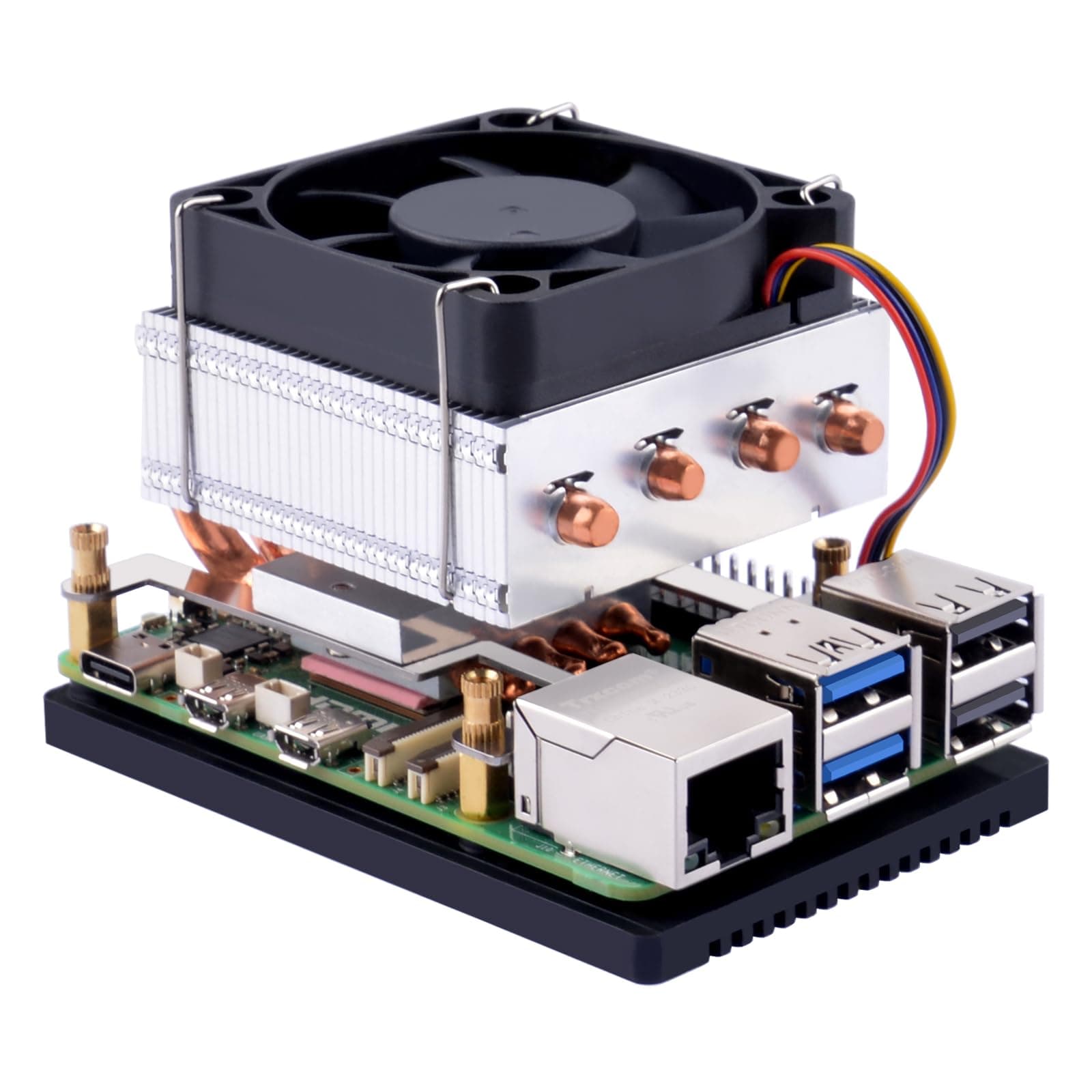 GeeekPi Low-Profile Plus CPU Kühler für Raspberry Pi 5, Pi 5 Aluminium Active Cooler mit Kühllüfter für Raspberry Pi 5 4GB/8GB/16GB Low-Profile Plus CPU Cooler