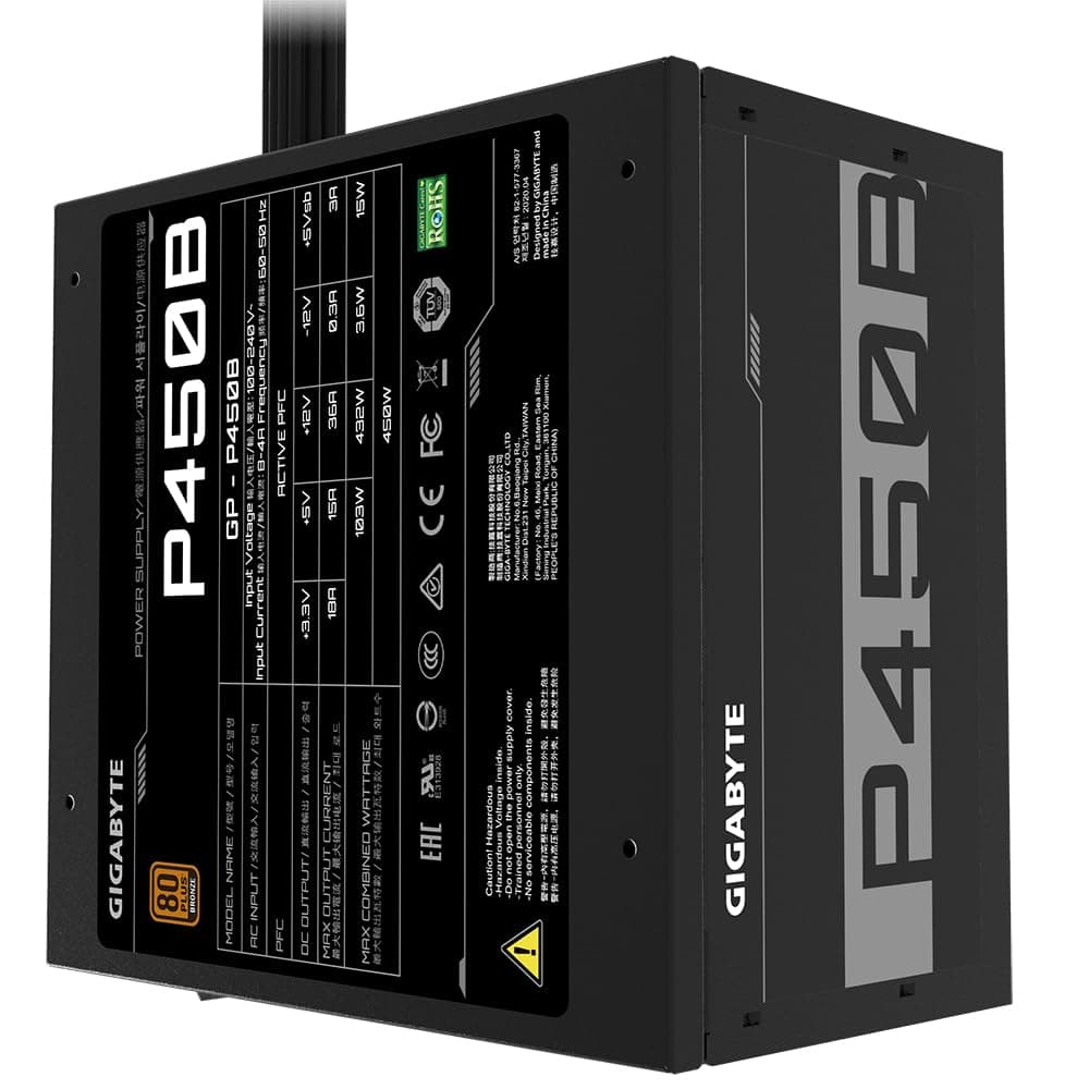 GIGABYTE P450B 450W ATX Netzteil, 80+ Bronze, 120 mm Lüfter Bild 3