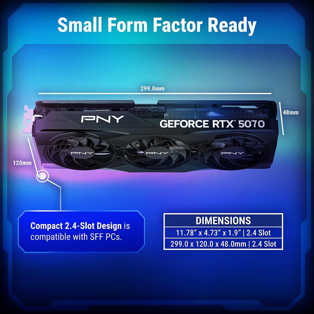 PNY GeForce RTX™ 5070 12GB OC Triple Fan Grafikkarte DLSS 4 VCG507012TFXPB1-O OCTriple Fan Bild 6