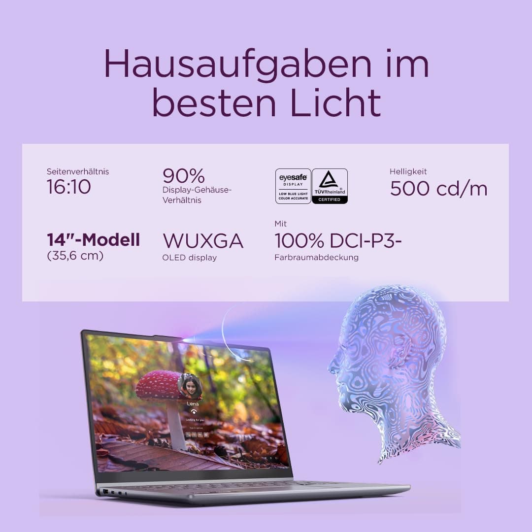 Lenovo IdeaPad 5 2-in-1 AI Laptop | Copilot+ PC | 14" WUXGA OLED Touch Display | AMD Ryzen AI 5 340 | 16GB RAM | 512GB SSD | AMD Radeon Grafik | Windows 11 | QWERTZ | Grau | 3 Monate Premium Care Bild 6
