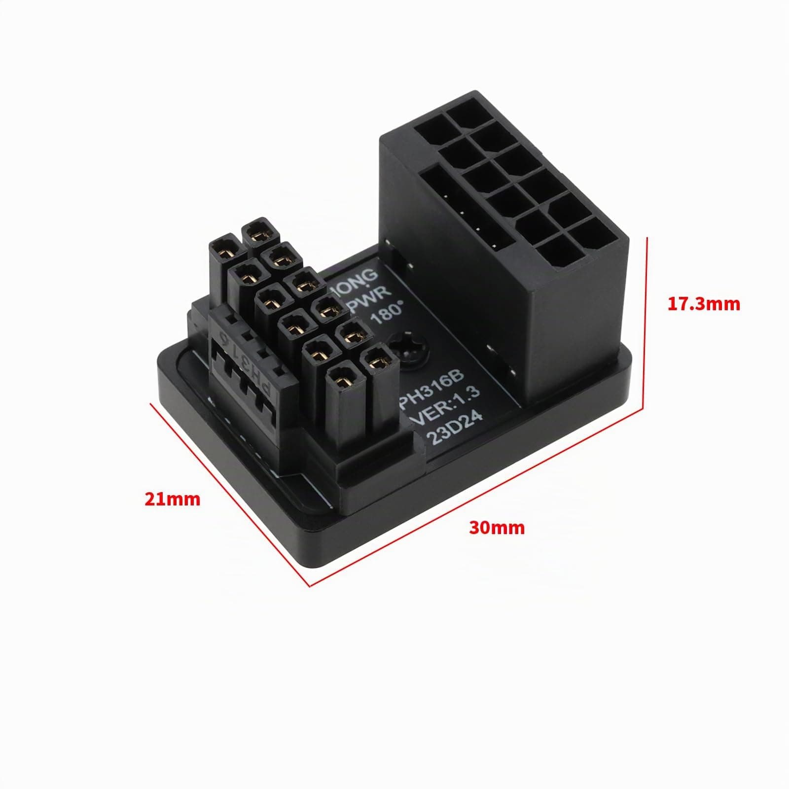 OTOTEC 1 X 12VHPWR 12+4-poliger Netzadapter ATX 3.0 16-polige GPU PCIe5.0 180-Grad-Winkel Netzadapteranschluss 600 W Kompatibel mit RTX 4090 4080 4070Ti 3090Ti Grafikkarte Typ B Bild 7
