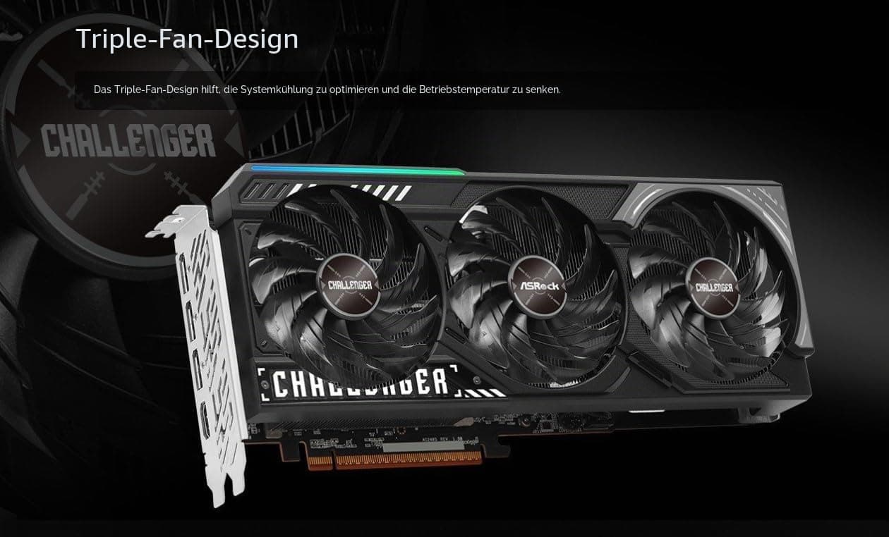 ASRock VGA RX9070 CL 16G, AMD, RX9070, 16 GB, GDDR6, 256BIT, 2HDMI+2DP (3 Lüfter) Bild 7