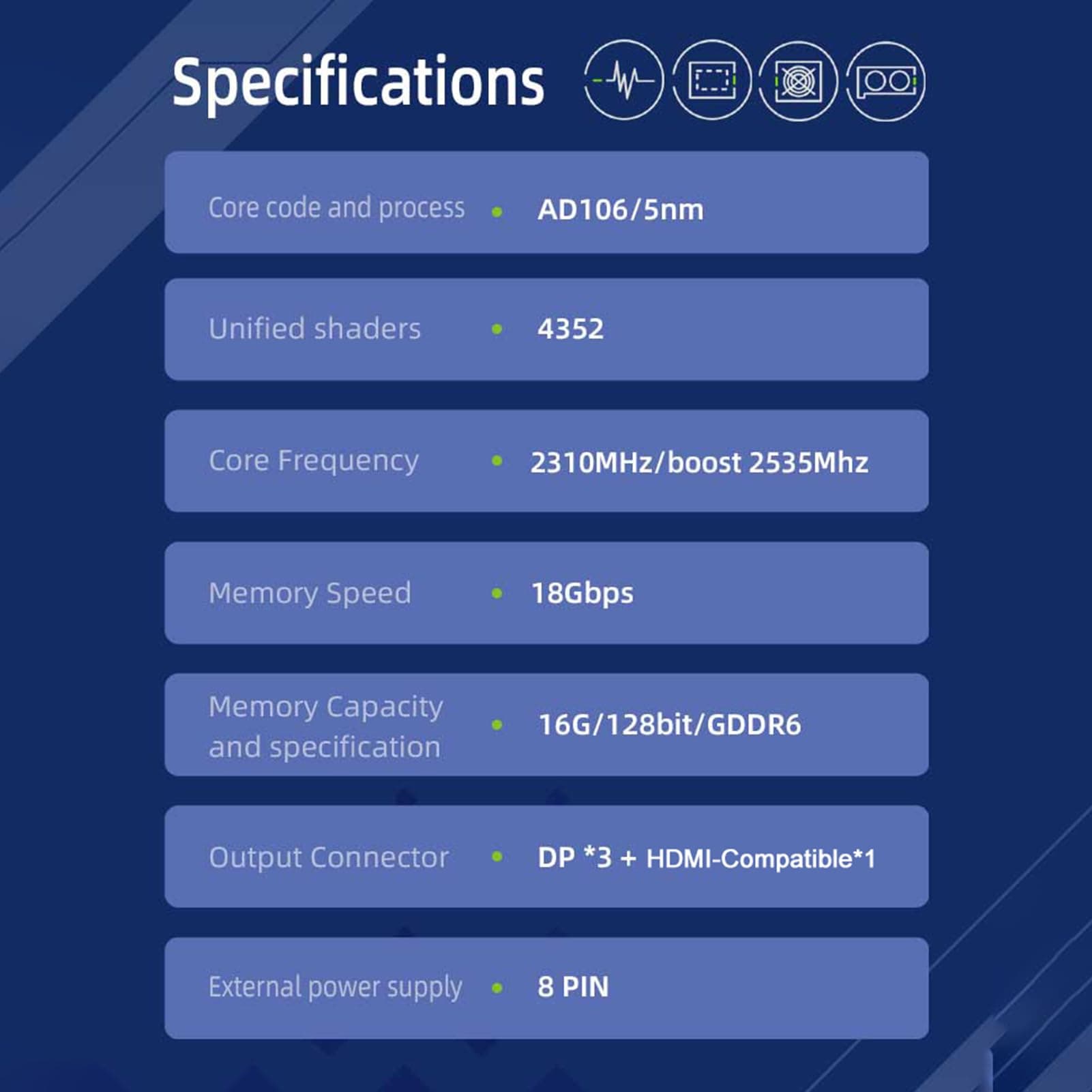 RTX4060Ti 16G GDDR6-Grafikkarte, leistungsstarke Multi-Screen-Ausgabe, hervorragende Wärmeableitung, große Speicherkapazität für Gaming-PC,4060 Ti Bild 3