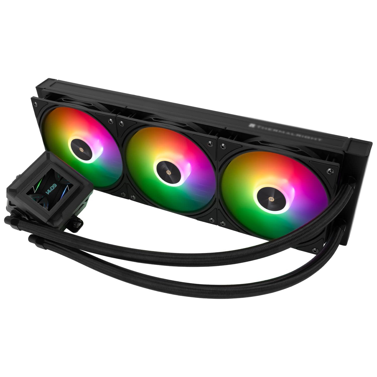 TR-Thermalright FW360 SE Black ARGB Liquid CPU Kühler, 2-Zoll-IPS-LCD-Bildschirm mit 320x240 Auflösung-Magnetisch,DIY-Bildschirmthema,360mm Aio,für AM4/AM5, LGA1851/1700 360mm Schwarz