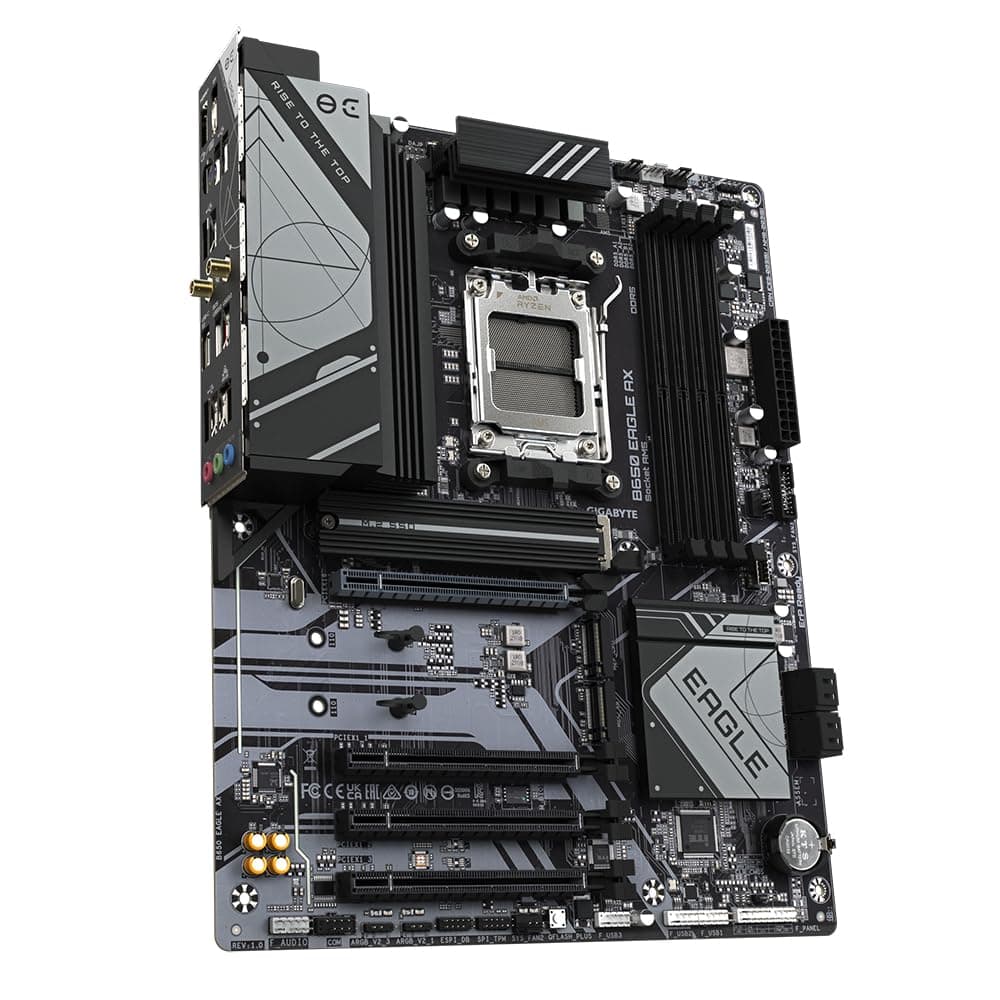GIGABYTE B650 Eagle AX Mainboard - AMD Ryzen 9000er-Serie, 12+2+2 Phasen VRM, bis zu 7600 MHz DDR5 (OC), 1xPCIe 5.0 + 2xPCIe 4.0 M.2, GbE LAN, WiFi 6E, USB 3.2 Gen 2 Bild 5