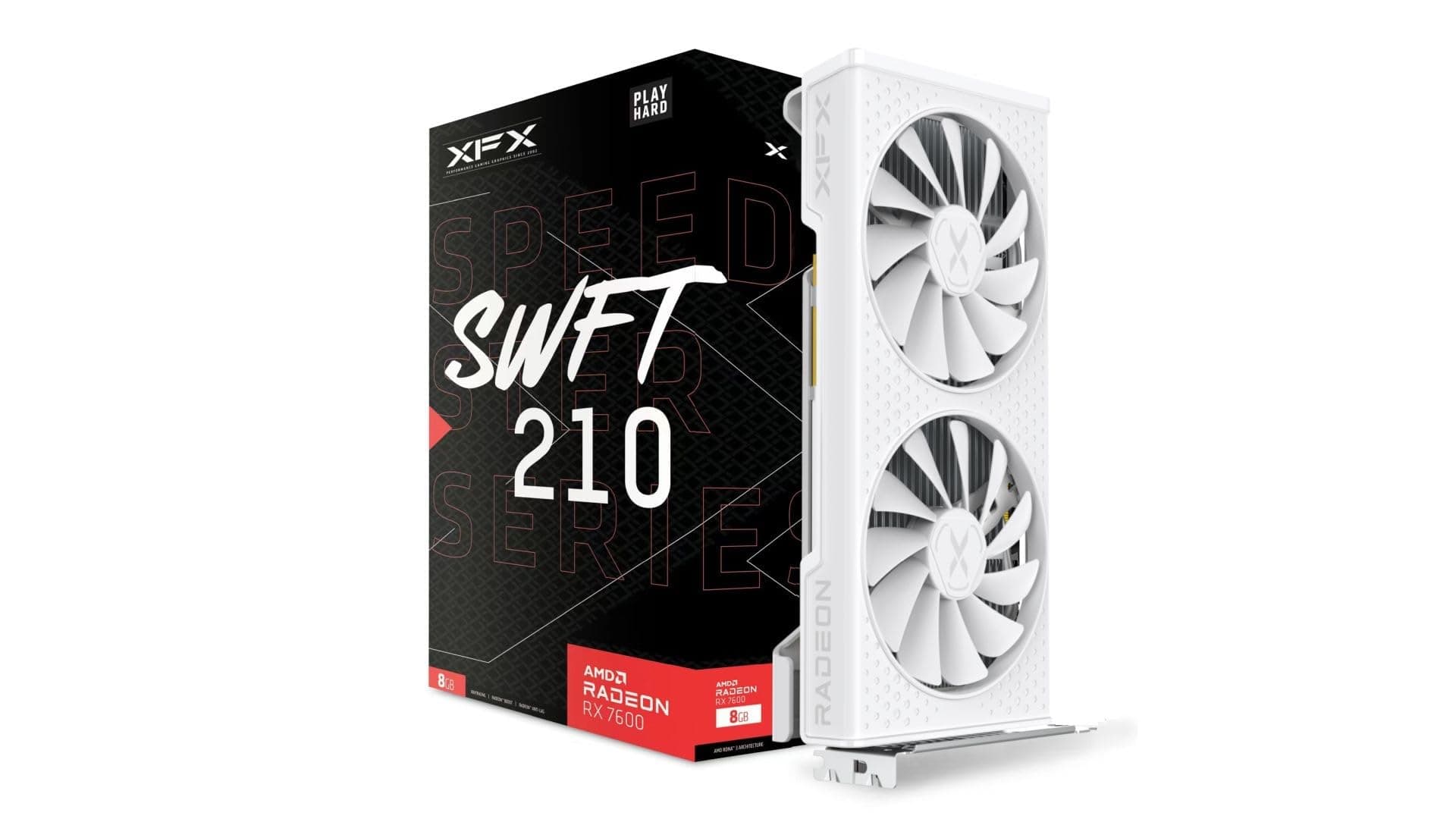 XFX Speedster SWFT210 Radeon RX 7600 Grafikkarte weiß mit 8GB GDDR6 HDMI 3xDP, AMD RDNA 3 RX-76PSWFTWY Bild 2