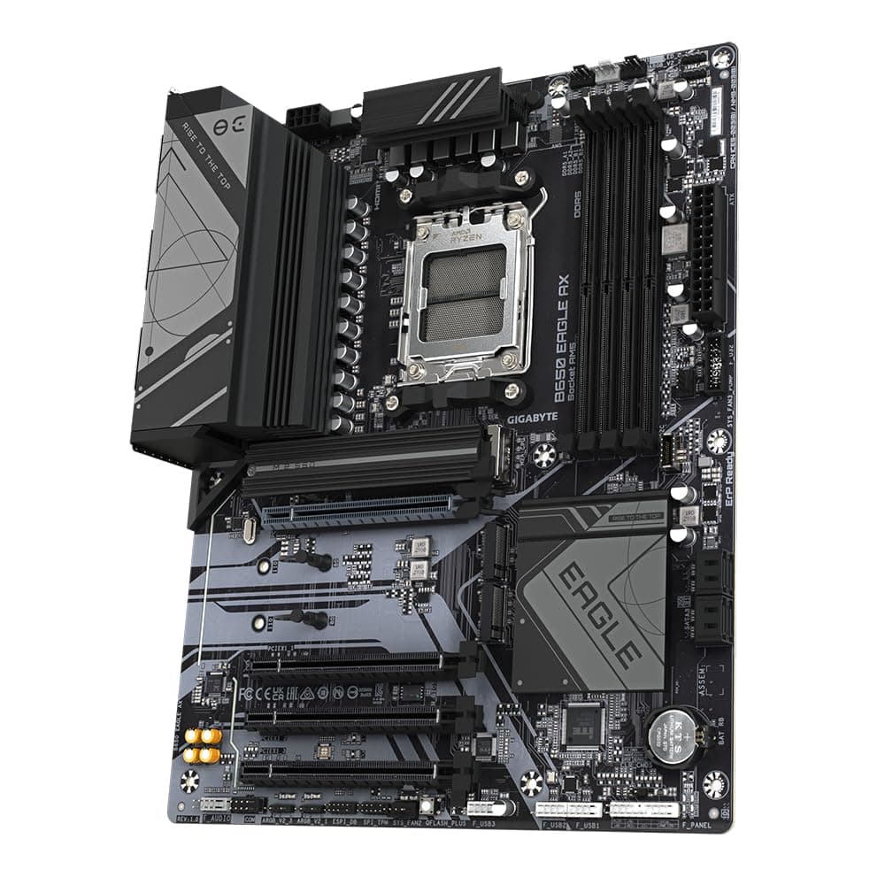 GIGABYTE B650 Eagle AX Mainboard - AMD Ryzen 9000er-Serie, 12+2+2 Phasen VRM, bis zu 7600 MHz DDR5 (OC), 1xPCIe 5.0 + 2xPCIe 4.0 M.2, GbE LAN, WiFi 6E, USB 3.2 Gen 2 Bild 7