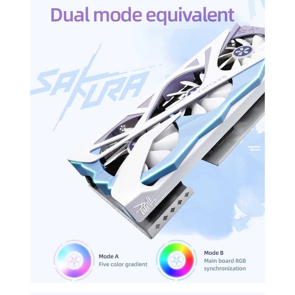 Docooler RX7800XT-16G GDDR6 Grafikkarte für Gaming-PC Leistungsstarkes Kühlsystem RGB-Lichteffekte Hohe Kernfrequenz Multi-Interface-Unterstützung Hochtemperaturbeständige Feststoffkondensatoren Bild 3