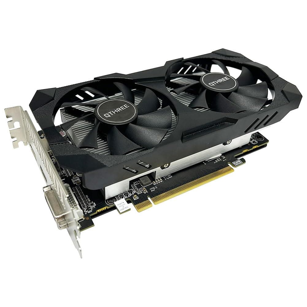 QTHREE Radeon RX 560 XT 8GB GDDR5 128-bit Grafikkarte, HDMI, DVI-D, DisplayPort, Grafikkarten PC für Gaming, GPU, PCI Express x16, DirectX 12, 6 PIN Power Supply RX 560 XT 8G DP/HDMI/DVI