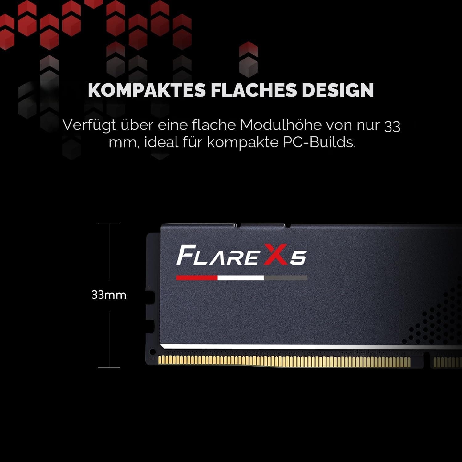 G.Skill Flare X5 Series 32GB (2 x 16GB) 288pin SDRAM DDR5 5600 (PC5-44800) CL36-36-36-89 1, 20V Dual Channel Desktop Memory Modell F5-5600J3636C16GX2 -FX5 (Mattschwarz) 32GB (2x16GB) DDR5-5600 36-36-36-89 Matte Black Bild 7