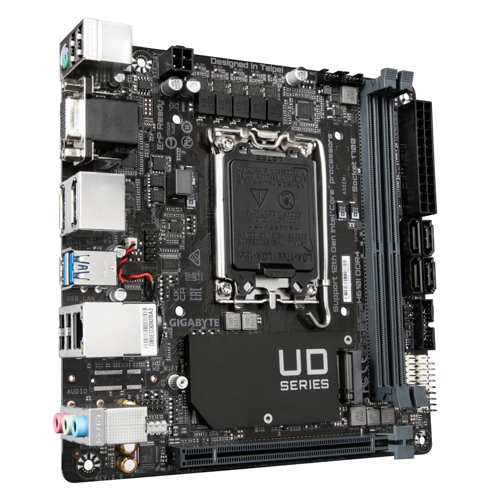 GIGABYTE H610I DDR4 Mainboard - Unterstützt Intel Core Prozessoren 14th CPUs, 4+1+1 Hybrid Digital VRM, up to 3200MHz DDR4, 1xPCIe 3.0 M.2, GbE LAN, USB 3.2 Gen 1 Bild 3