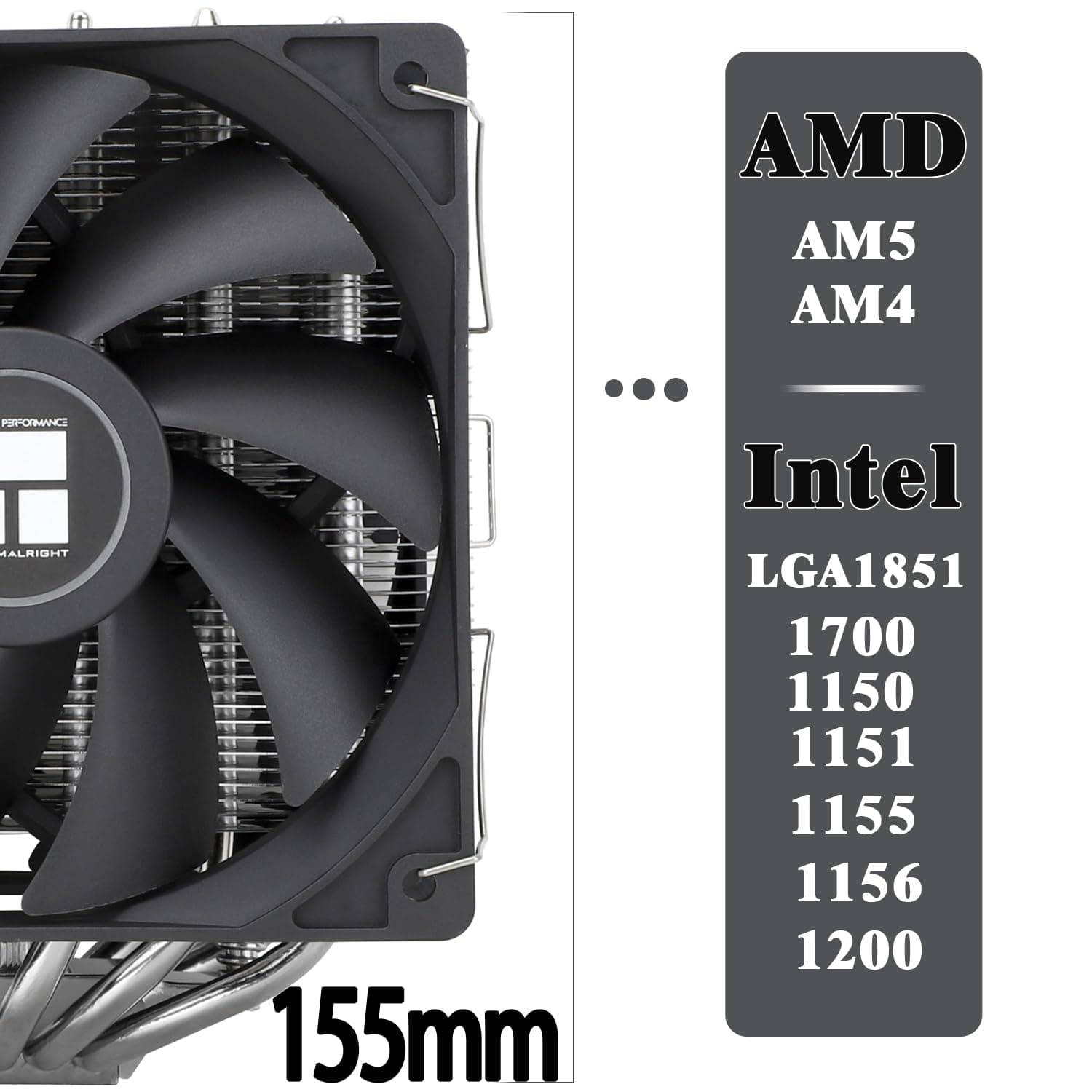 TR-Thermalright Peerless Assassin 120 SE CPU-Kühler, Hochleistungs-Twin-Tower-CPU-Luftkühler,geräuscharm 25,6dBA,155mm Höhe,6x6mm Heatpipes-Kühler,für Intel LGA 1700/1851/1150/1151/1200, AM4/AM5 Bild 7