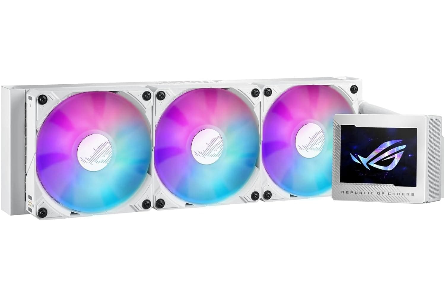 ASUS ROG Ryujin III 360 ARGB Extreme White All-in-One-Flüssig-CPU-Wasserkühlung (3,5 Zoll LCD Bildschirm, Aseteks Emma Gen8 V2-Pumpe, verdickte magnetische ROG ARGB-Lüfter, Geräuschoptimierung, weiß) Bild 8
