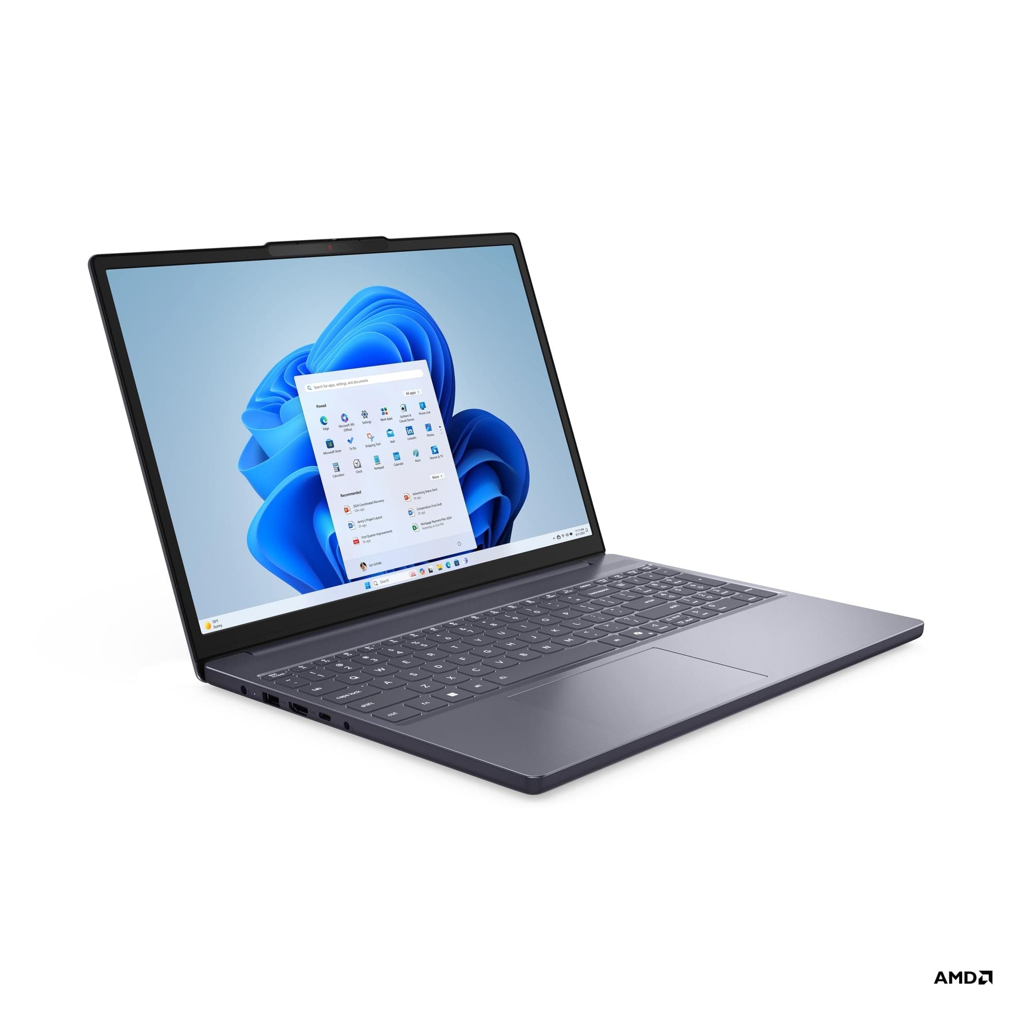 Lenovo IdeaPad Slim 3 Laptop | 15.3" WUXGA Display | AMD Ryzen 5 150 | 512GB SSD | 16GB RAM | AMD Radeon Grafik | QWERTZ | Windows 11 | Luna Grau | 3 Monate Premium Care Bild 2
